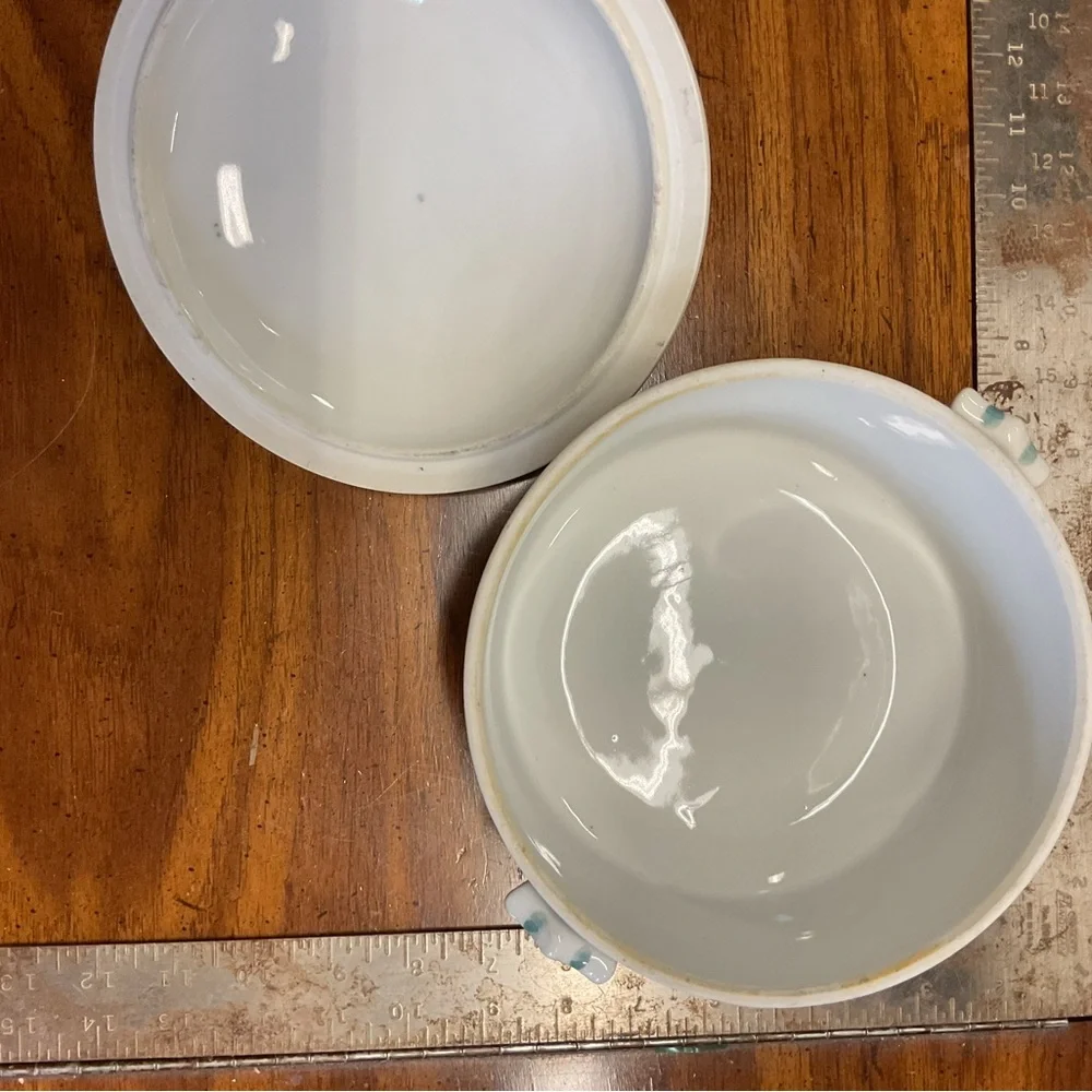 Floral Ceramic Bowl with Handles